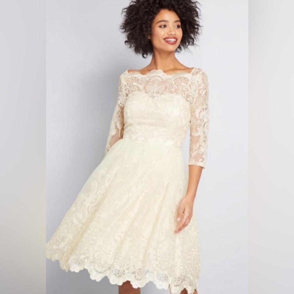 ModCloth Gilded Grace Lace Dress